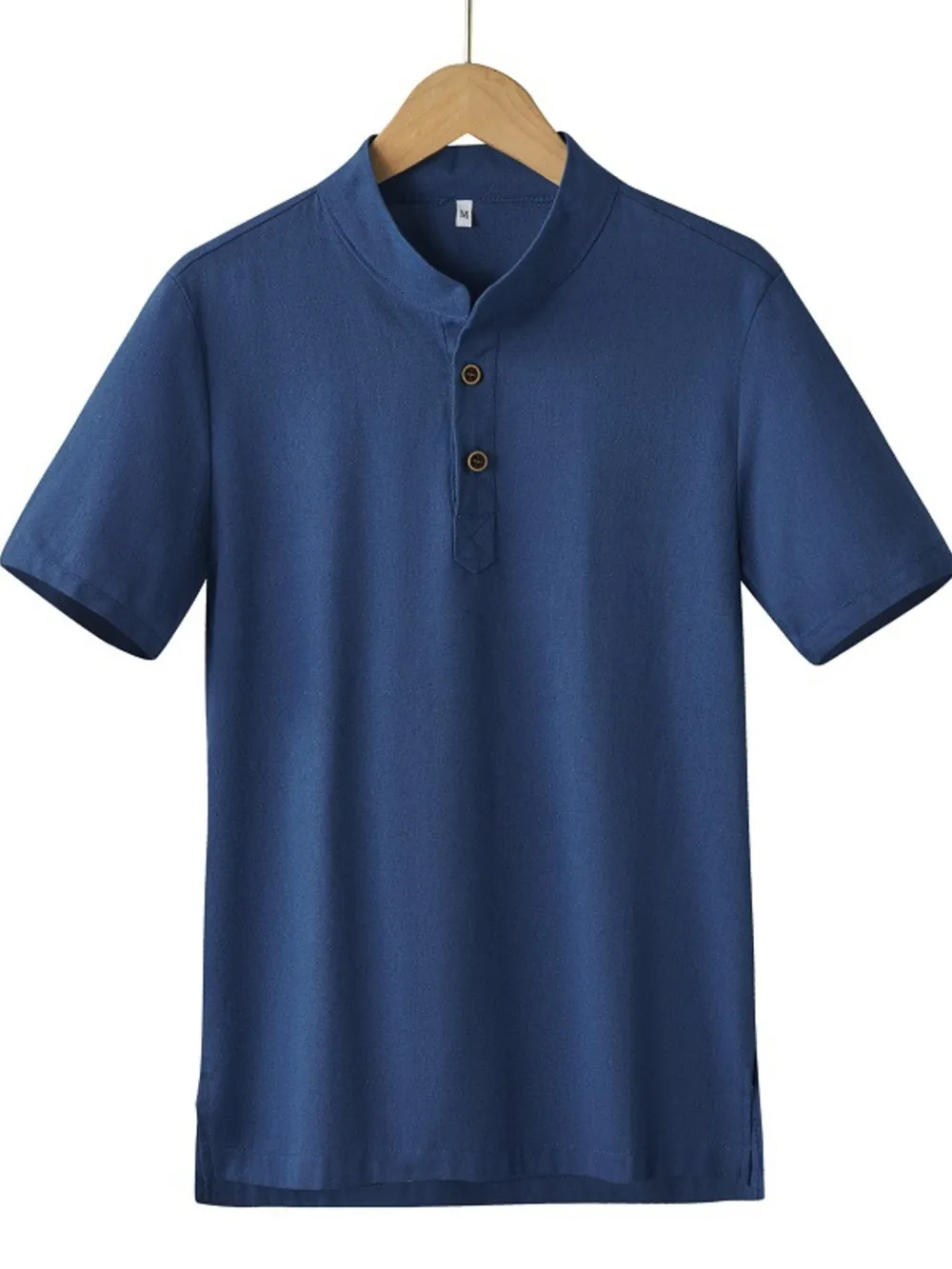 Men's Plus Size Button Detail Short Sleeve Blouse, image 2
