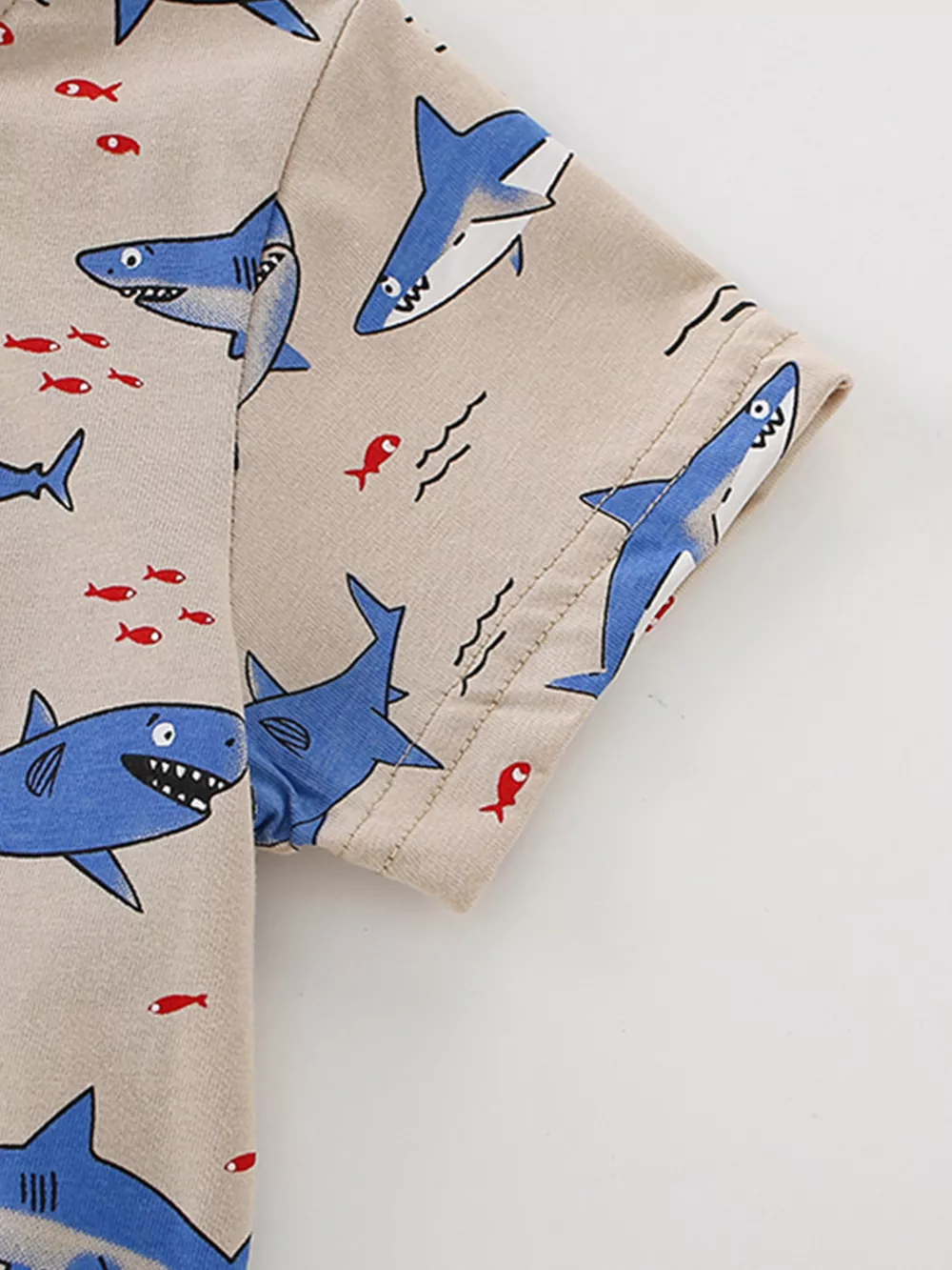 Children's Shark Print Crew Neck T-Shirt, image 4