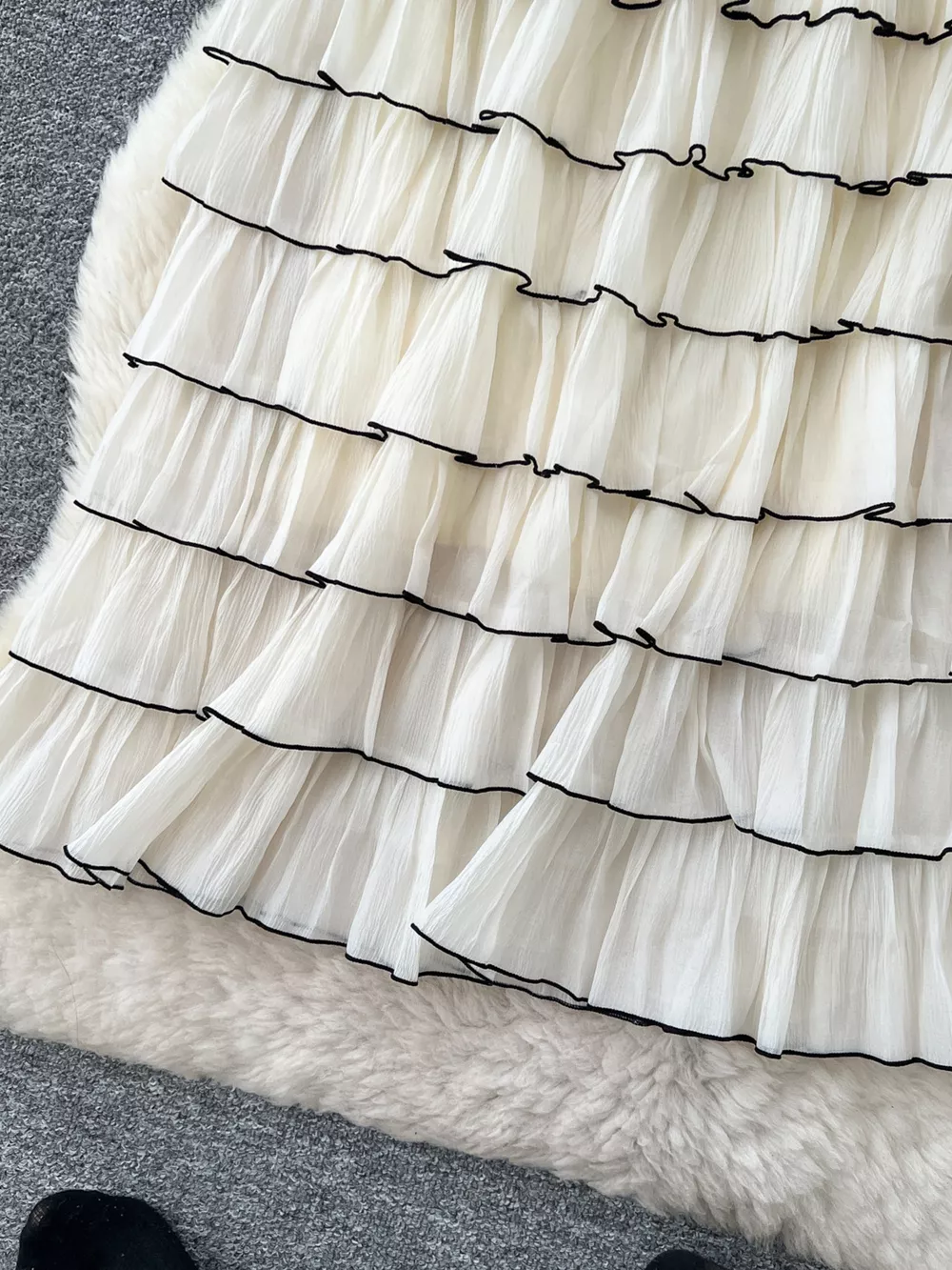 Ruffled Contrast Trim Skirt, image 4