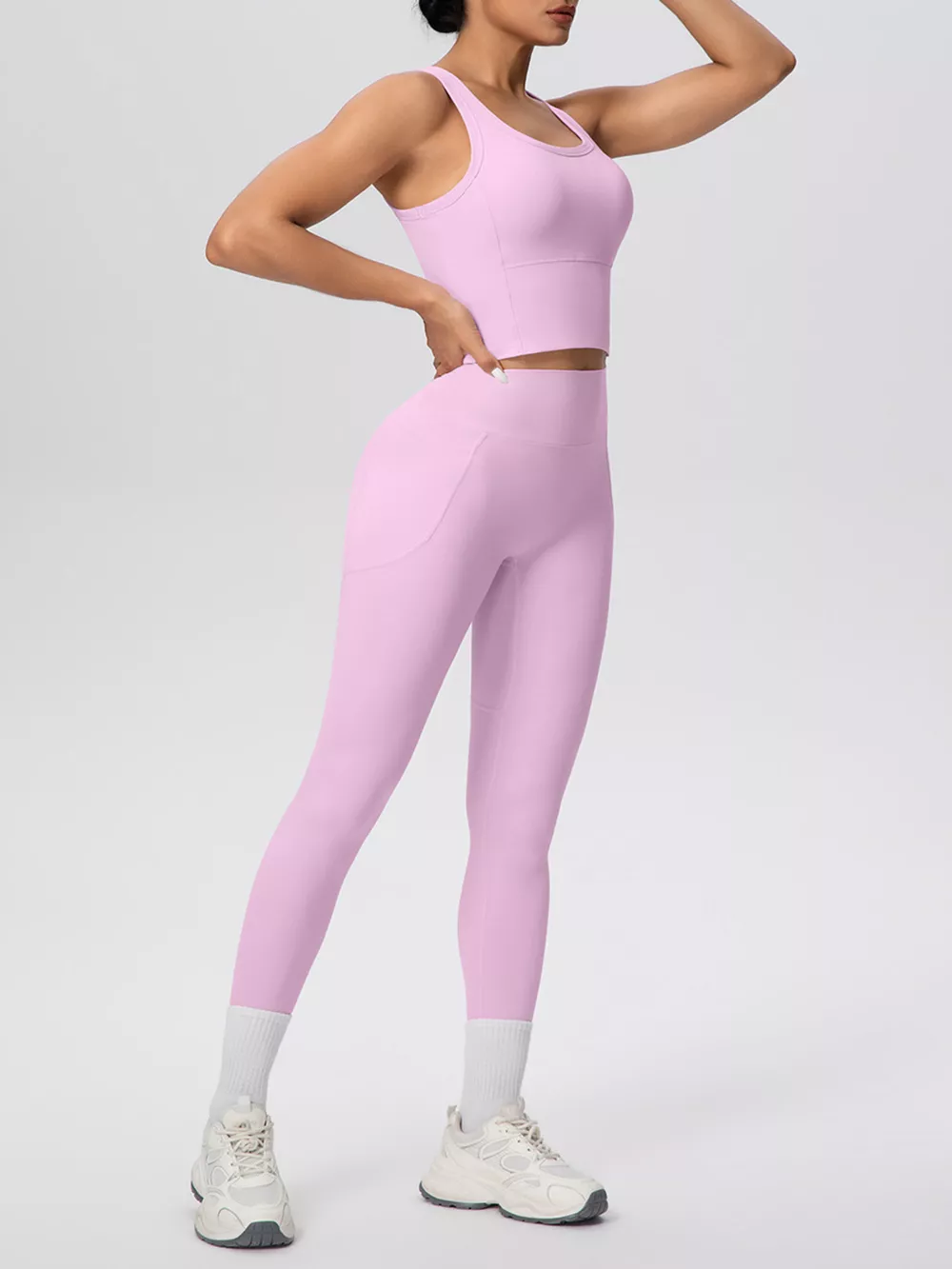 Scoop Neck Tank and High-Waisted Leggings Active Set, image 28