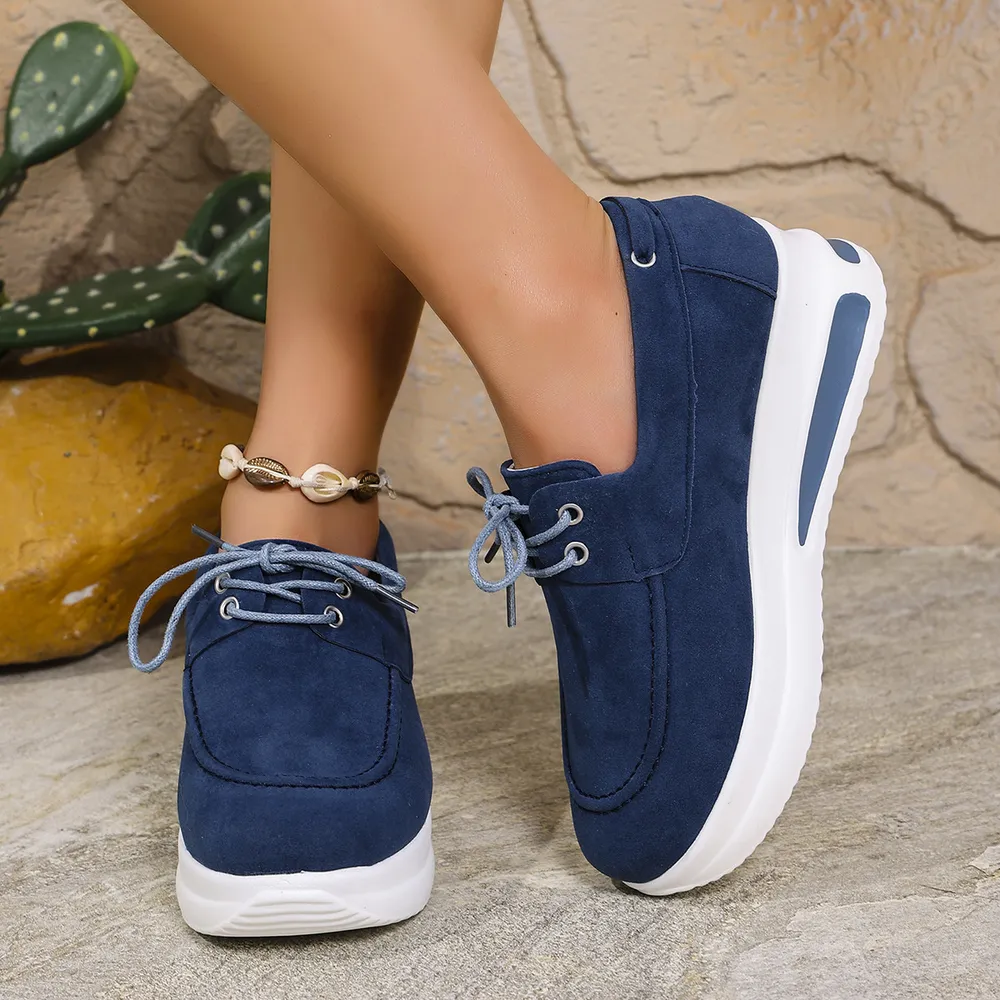 Round Toe Platform Sneakers, image 7