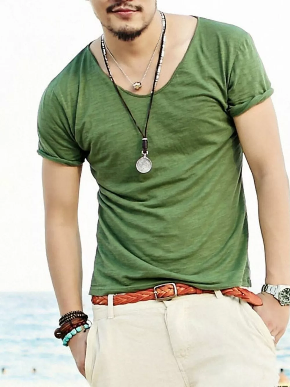 Men's Casual Solid Color Short Sleeve T-Shirt, image 11