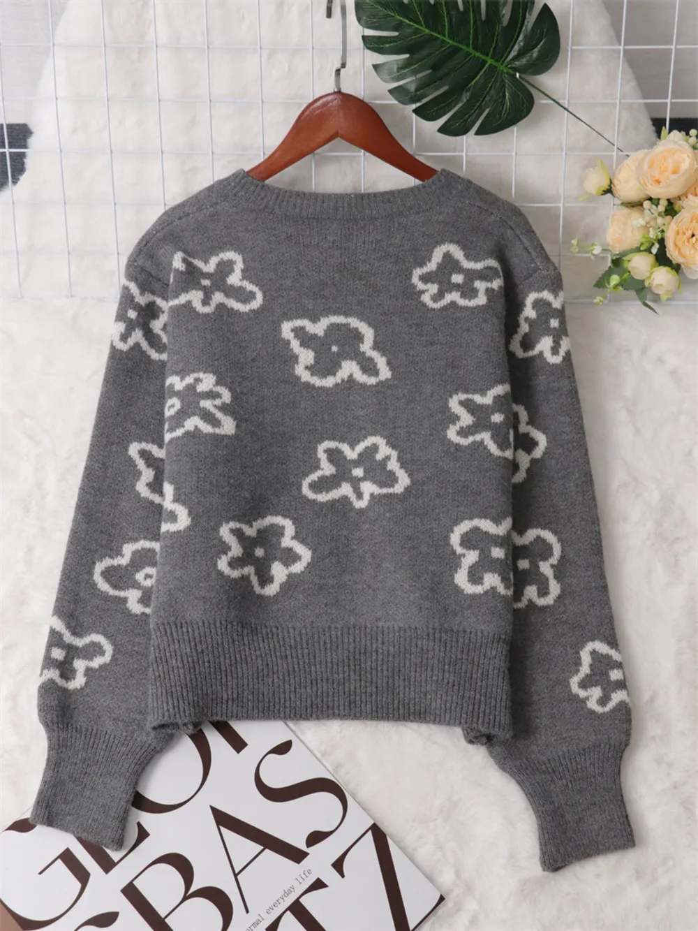 Floral Pattern Button-Up Cardigan, image 20