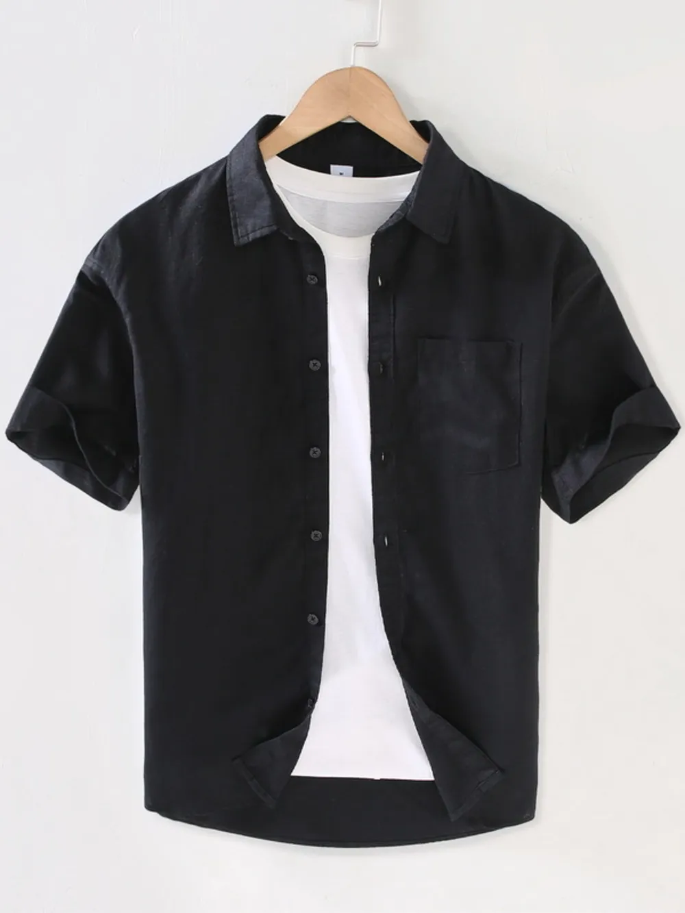 Men's Full Size Button Up Short Sleeve Shirt Plus Size