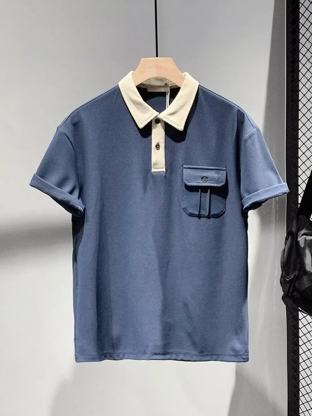 Men's Button Detail Short Sleeve Polo, image 3