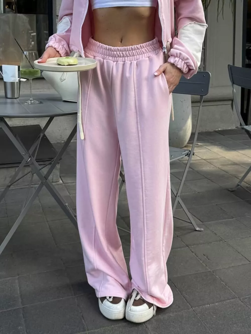 Zip Up Hoodie and Wide-Leg Pants Set, image 27