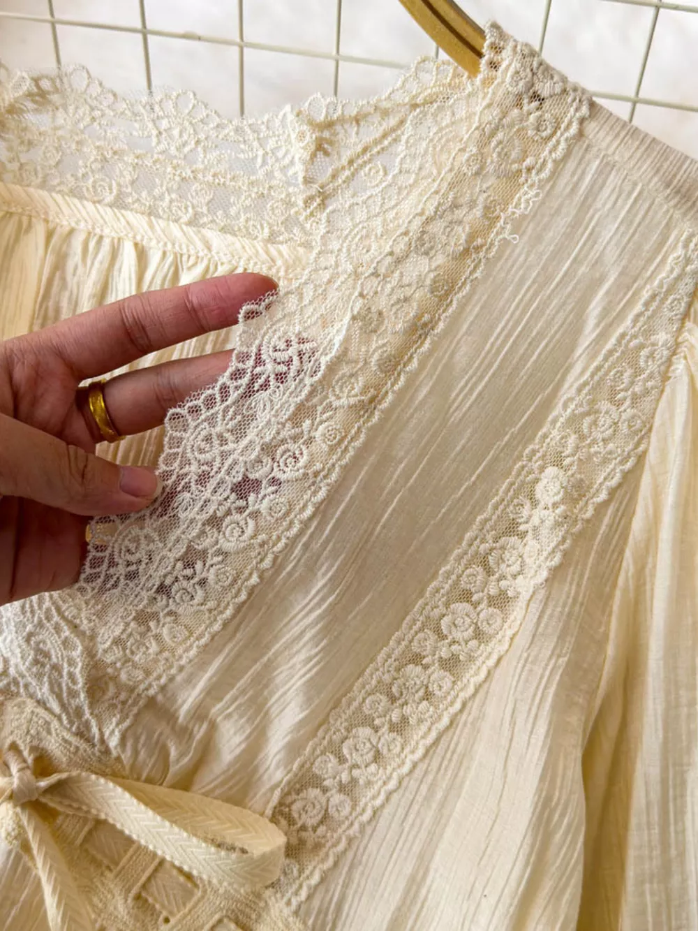 Lace Detail V-Neck Blouse, image 7