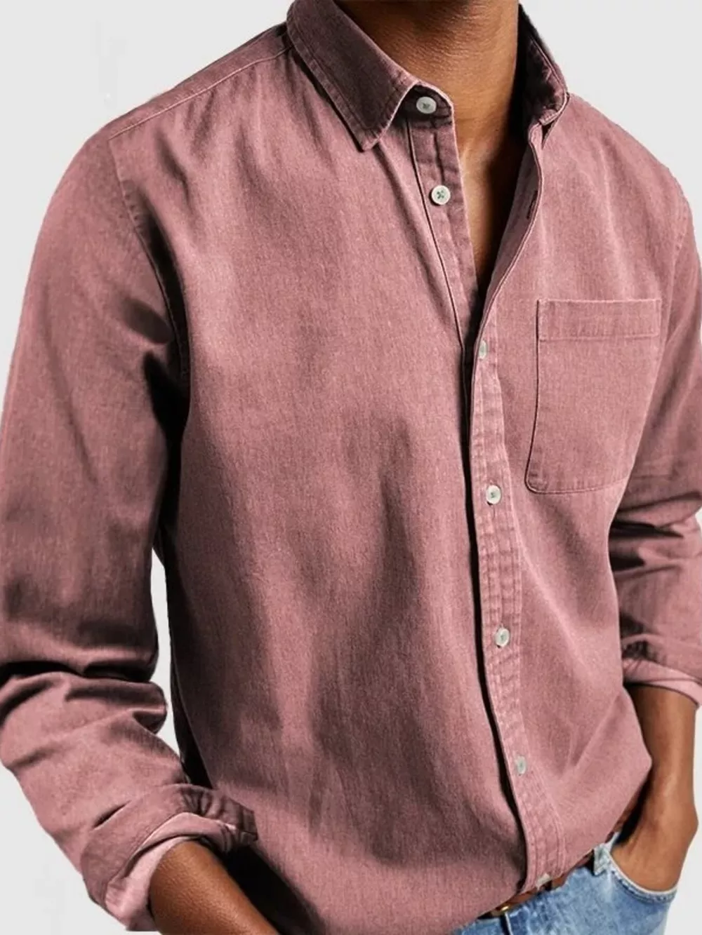 Men's Full Size Button Up Long Sleeve Shirt Plus Size, image 6
