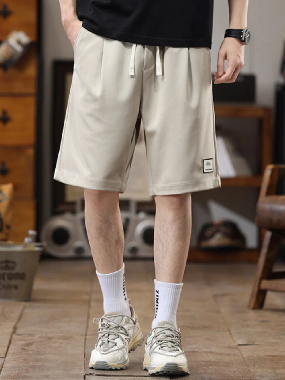 Men's Plus Size Casual Loose-Fit Drawstring Shorts, image 2
