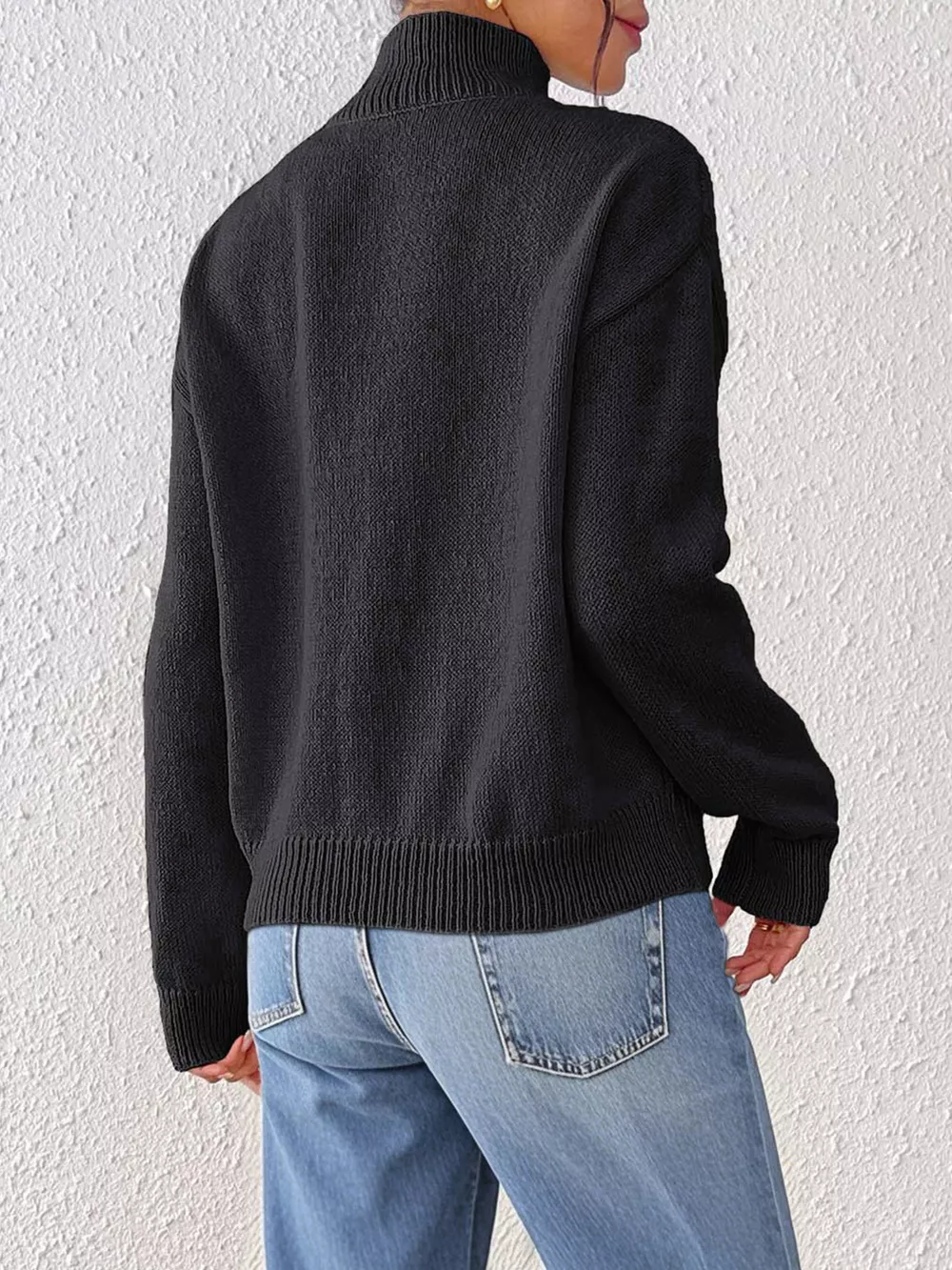 Floral Applique Turtleneck Sweater, image 12