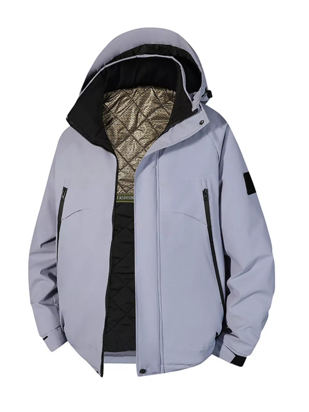 Men's Full Size Hooded Zip Up Winter Jacket Plus Size, image 2