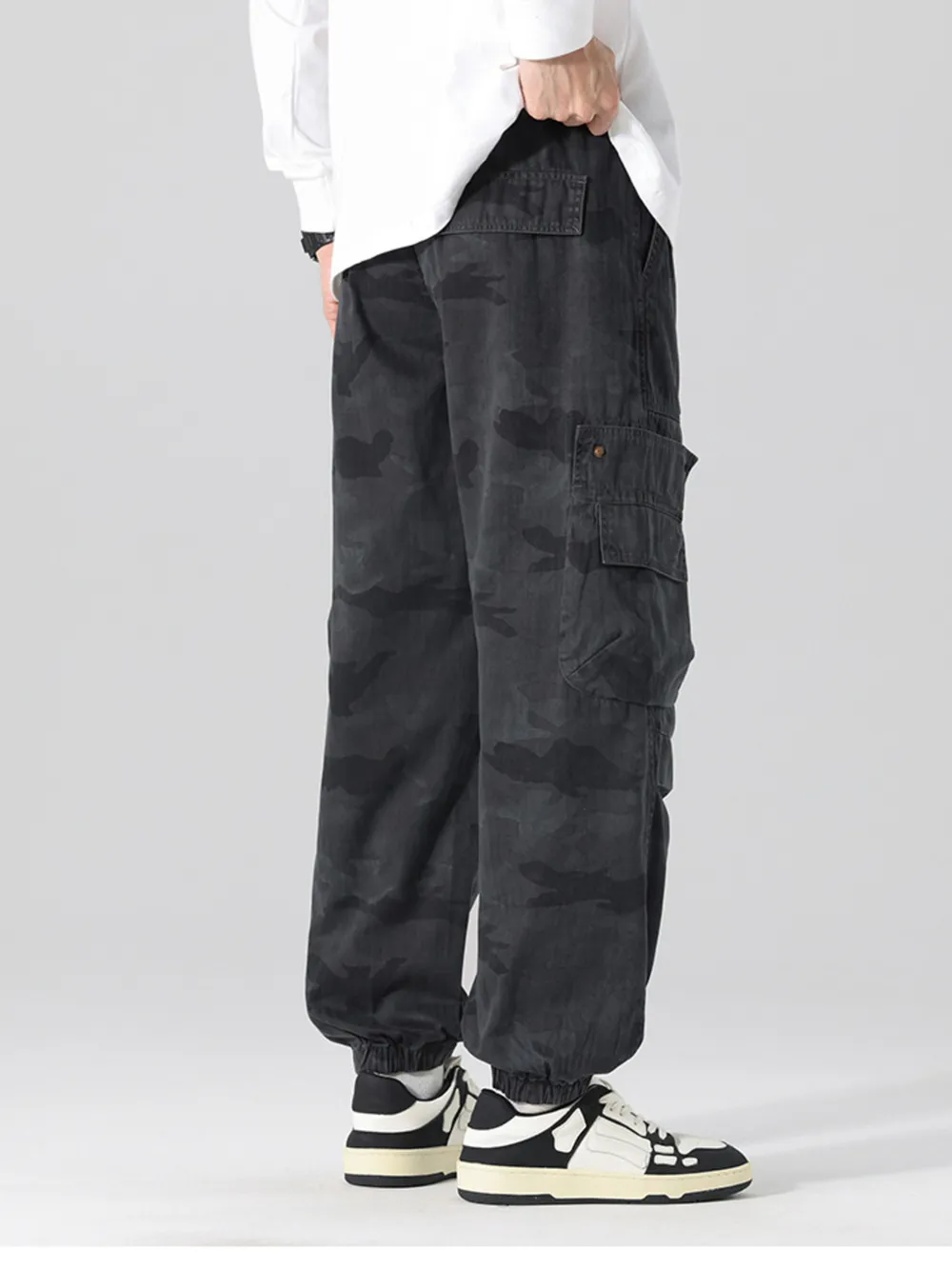 Men's Plus Size Camouflage Cargo Pants with Multi-Pocket, image 6