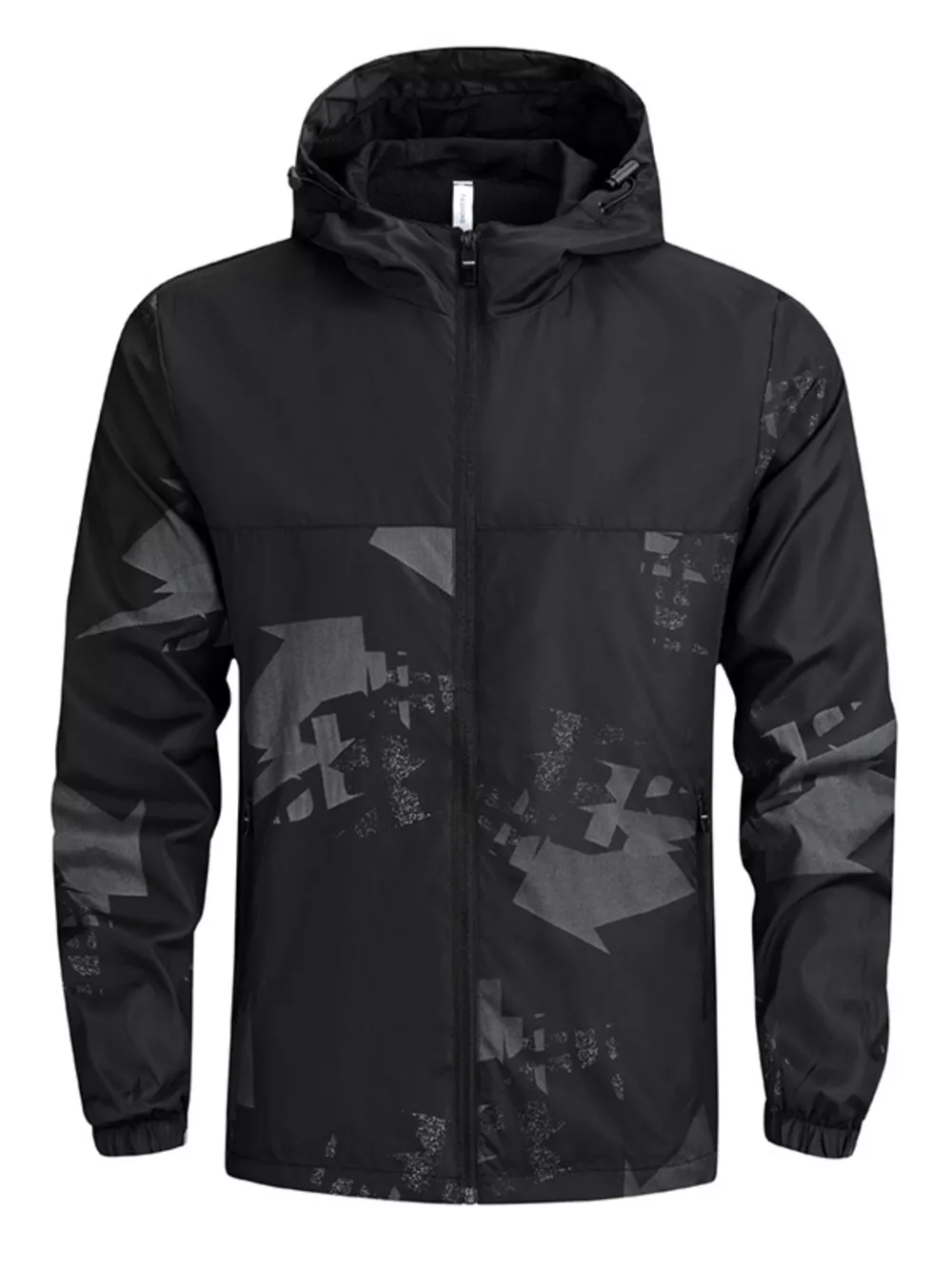 Men's Plus Size Lightweight Hooded Windbreaker Jacket
