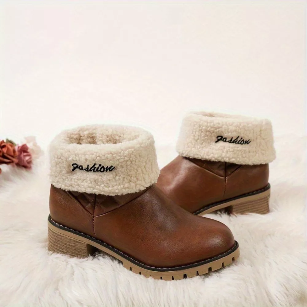 Round Toe Block Heels Boots, image 9