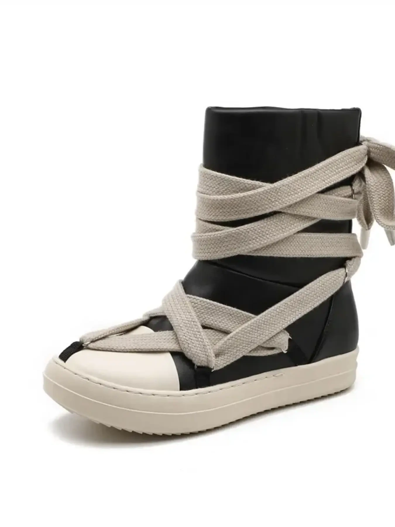 Lace-Up Round Neck Sneaker Boots, image 2