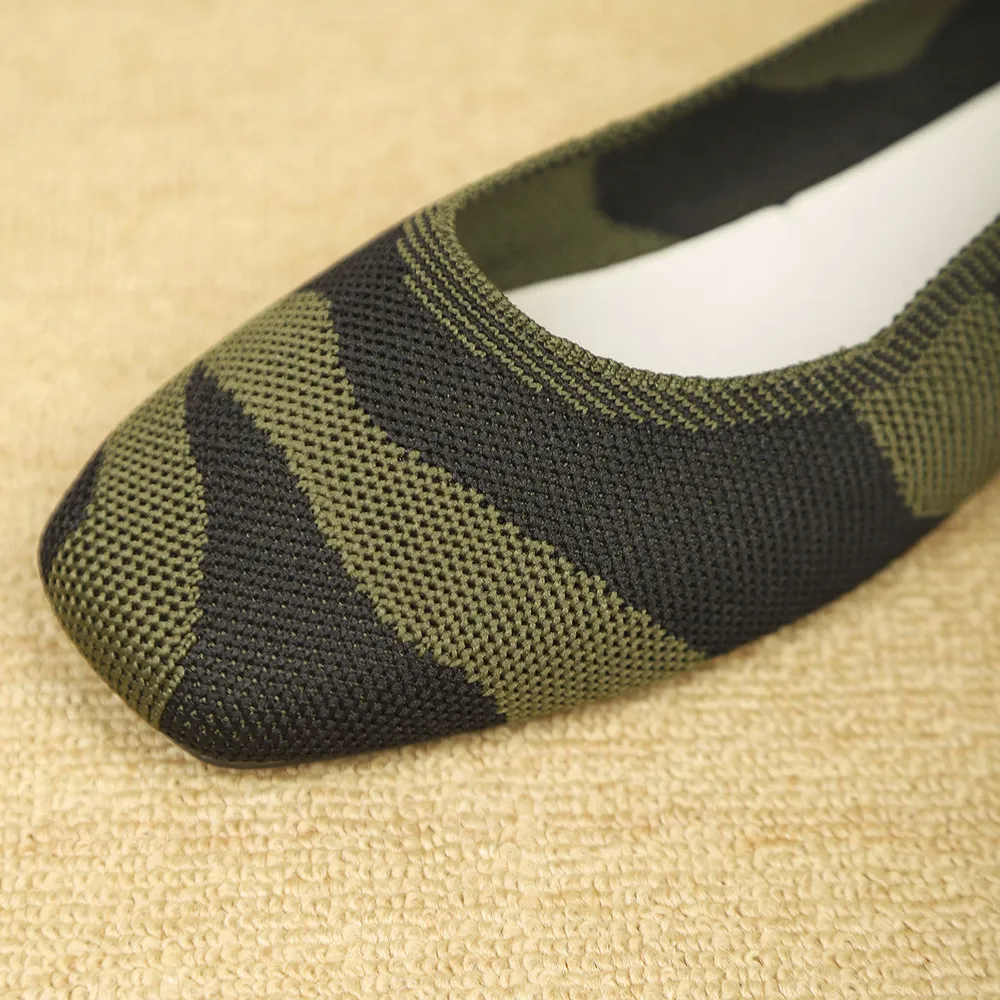 Camouflage Mesh Knit Flat Loafers, image 8