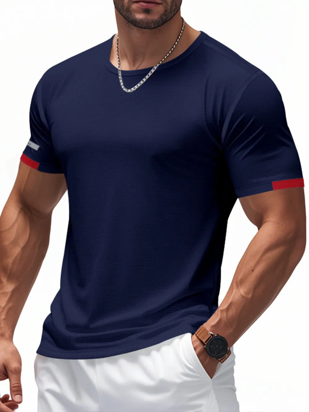 Men's Full Size Round Neck Short Sleeve T-Shirt Plus Size, image 2