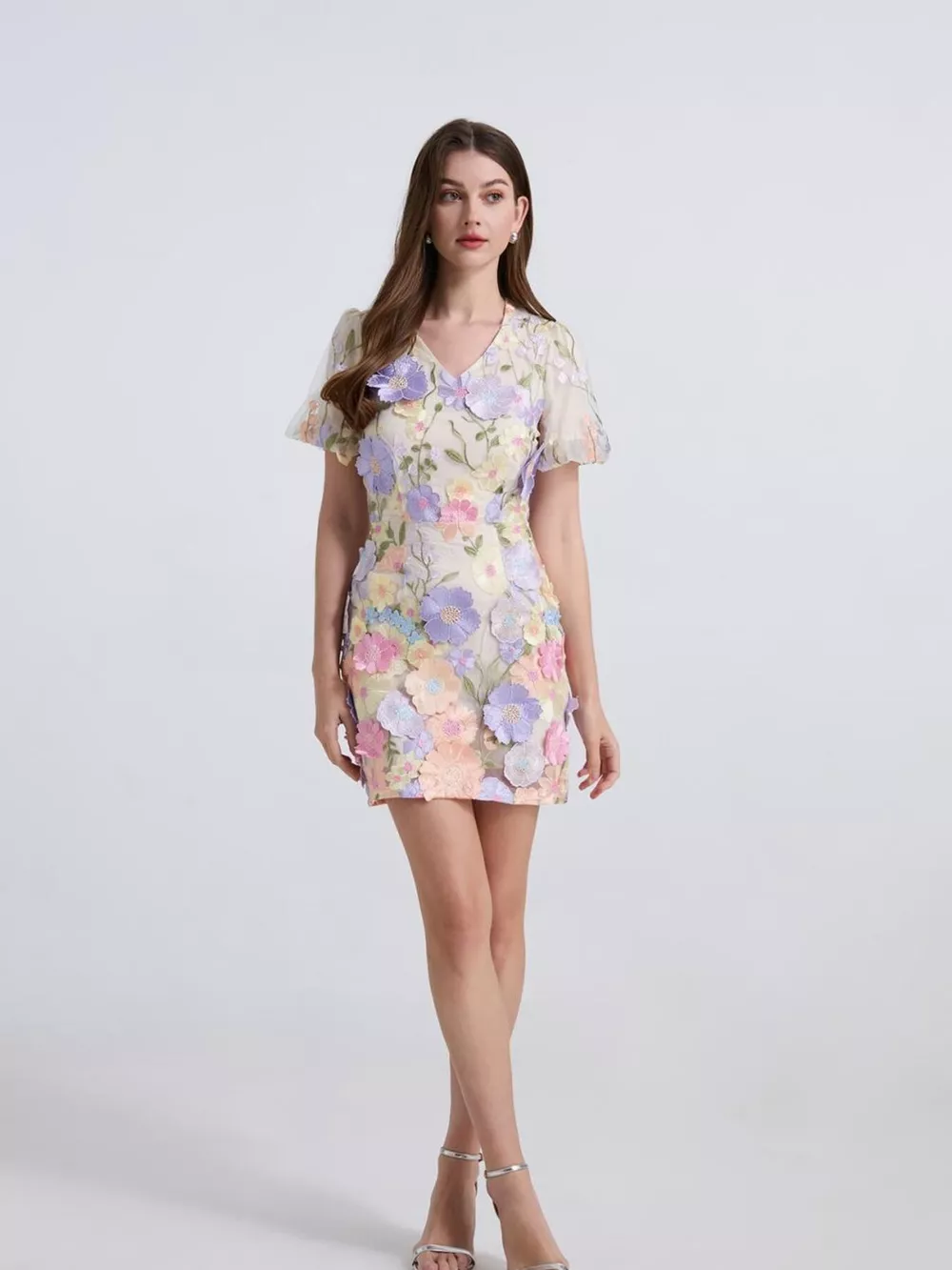 Floral Puff Sleeve Mini Dress, image 21