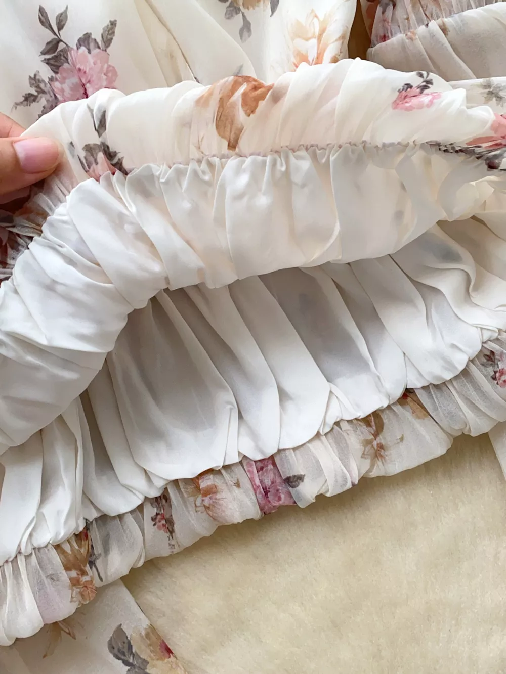 Floral Print Chiffon Balloon Sleeve Blouse, image 5