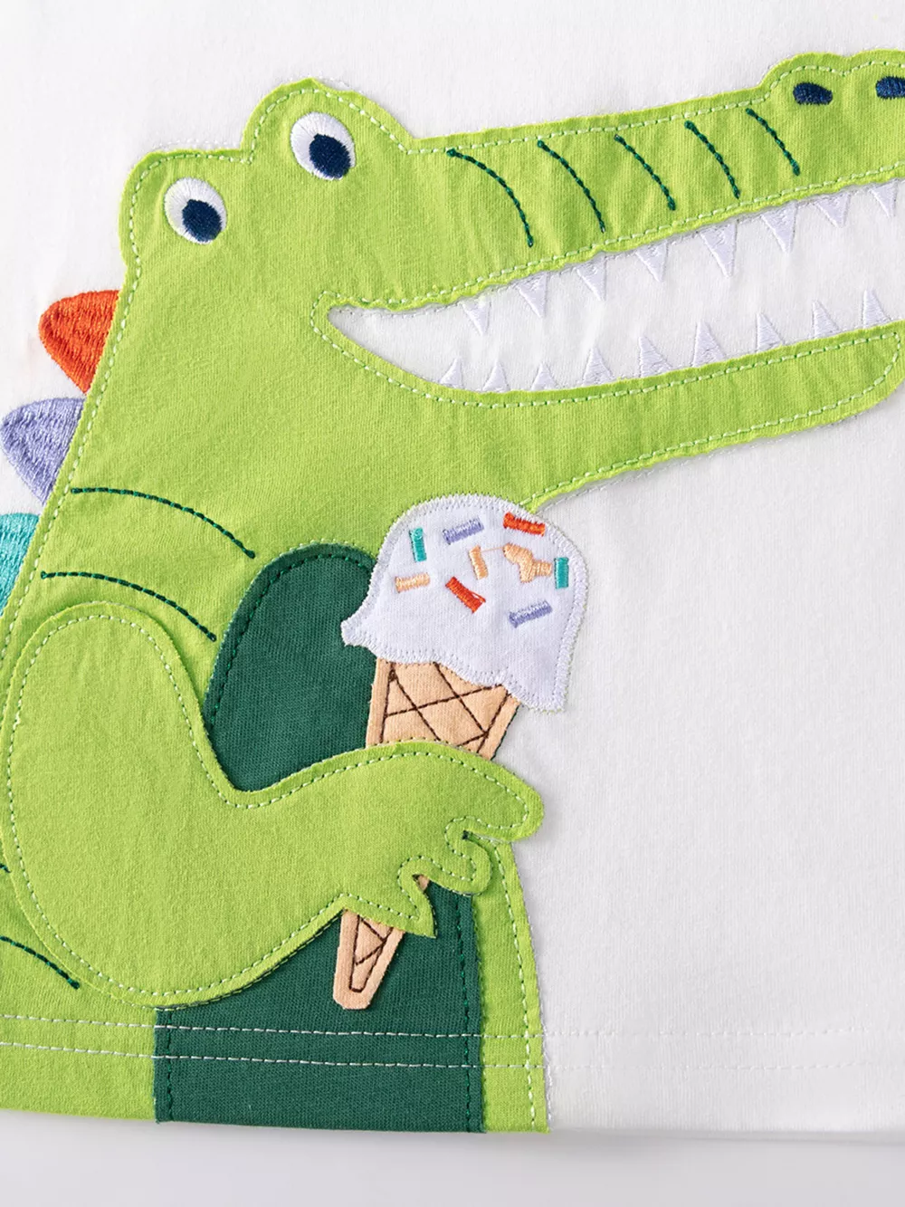 Children's Crocodile Ice Cream Graphic Tee & Shorts Set, image 3