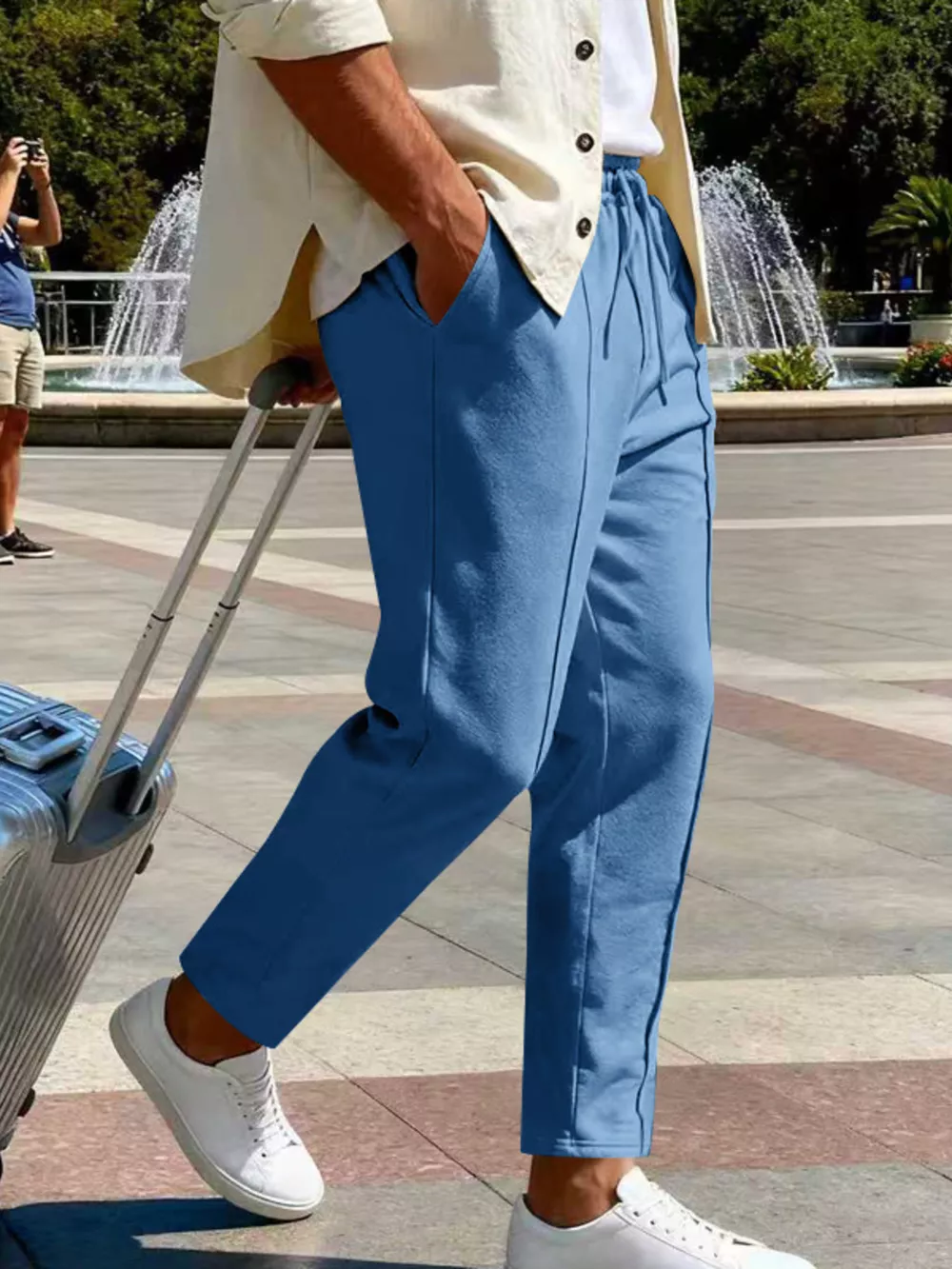 Men's Full Size Drawstring Straight Leg Pants Plus Size, image 8