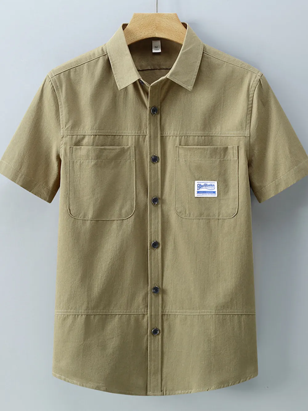 Men's Plus Size Button Up Short-Sleeve Shirt, image 4