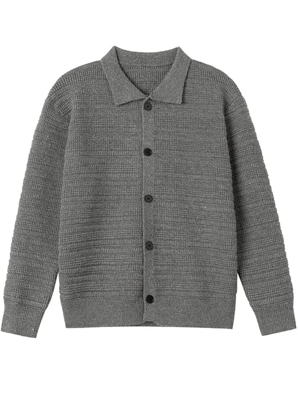 Men's Plus Size Button Up Long Sleeve Cardigan, image 7