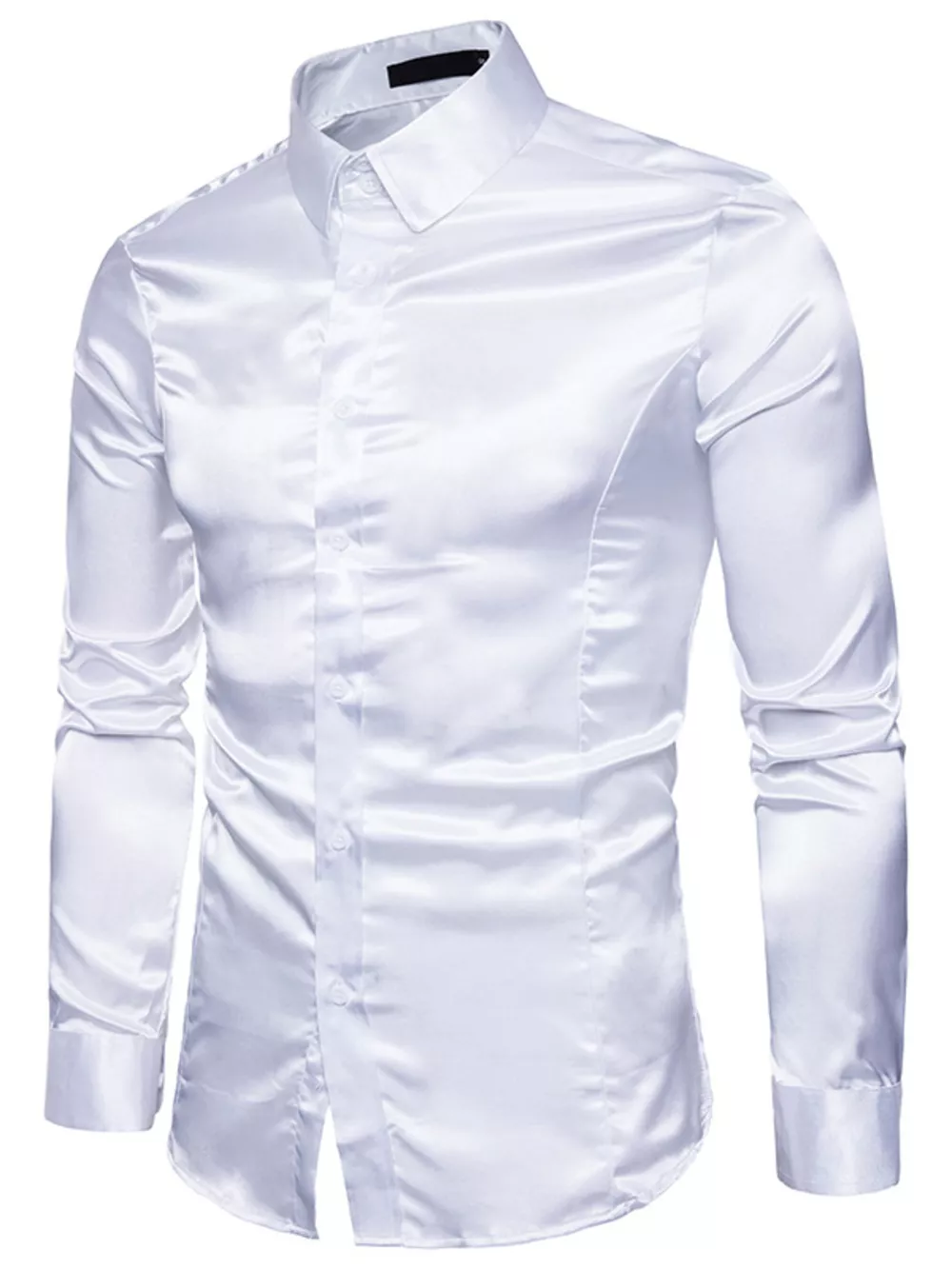Men's Satin Long Sleeve Shirt, image 20