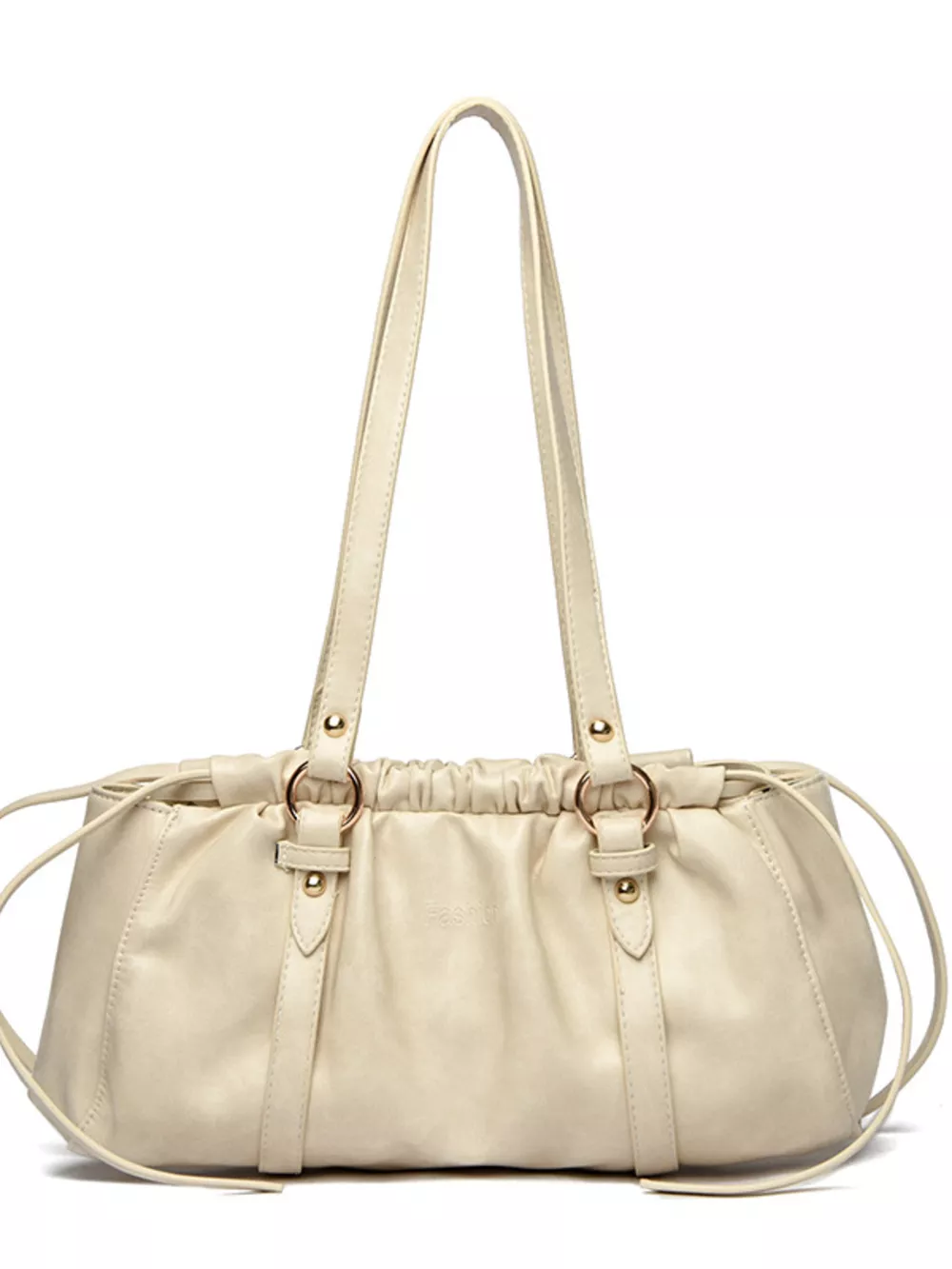 Ruched Leather Shoulder Bag, image 5