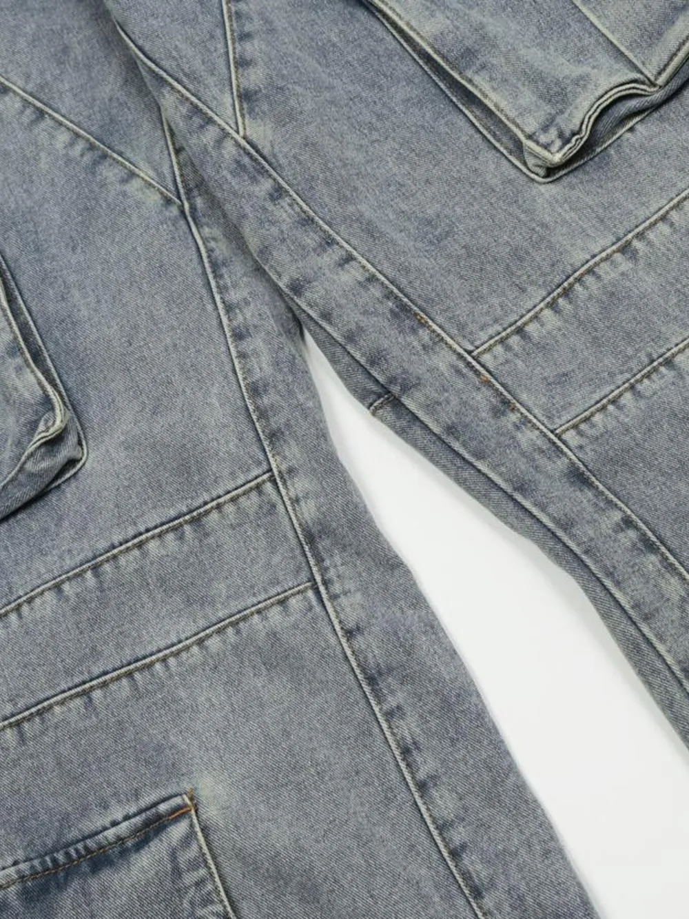 Men's Multi-Pocket Cargo Wide Leg Jeans, image 8