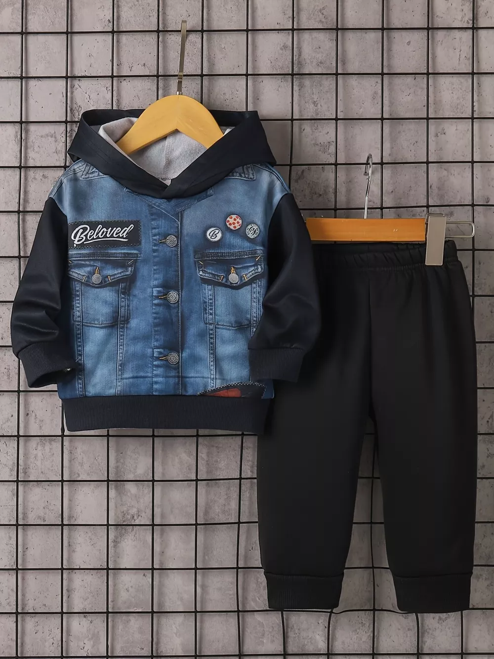 Children's Button Up Hooded Jacket & Pants Set