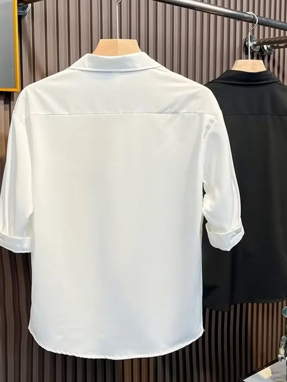 Men's Plus Size Knit Panel Short Sleeve Shirt, image 3