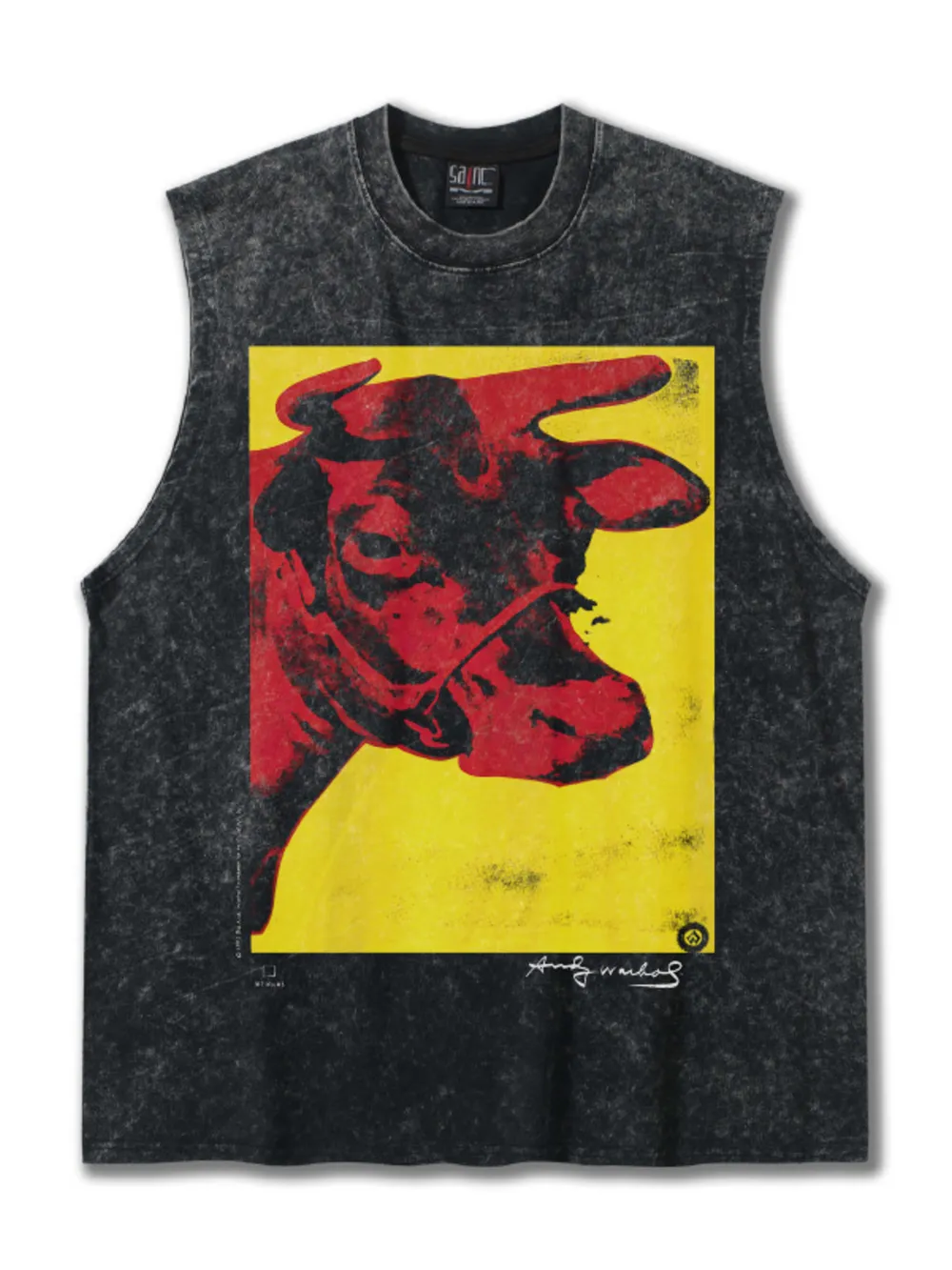 Men's Cow Graphic Round Neck Tank, image 5