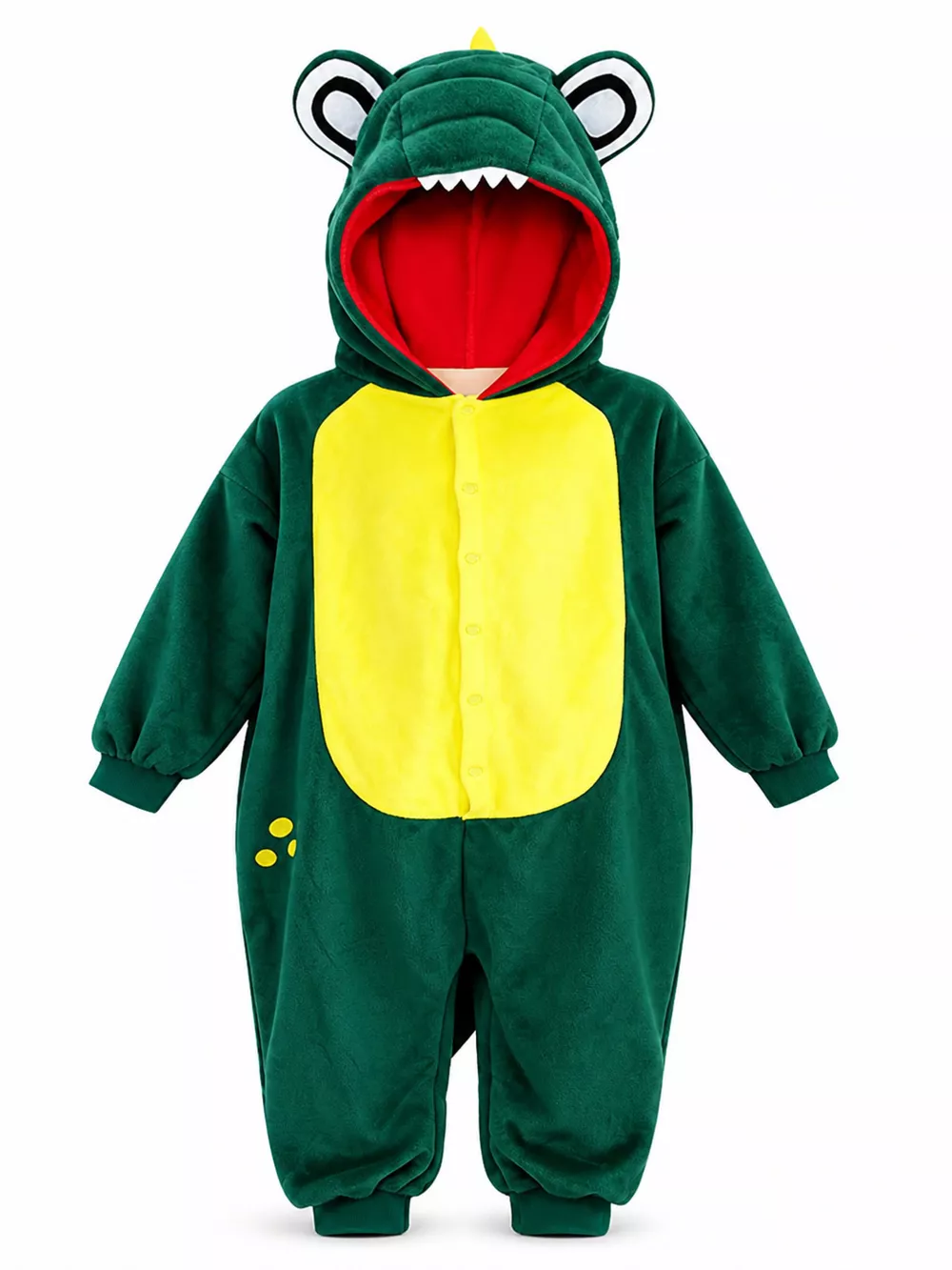 Children's Dinosaur Hooded Fleece One-Piece Jumpsuit, image 5