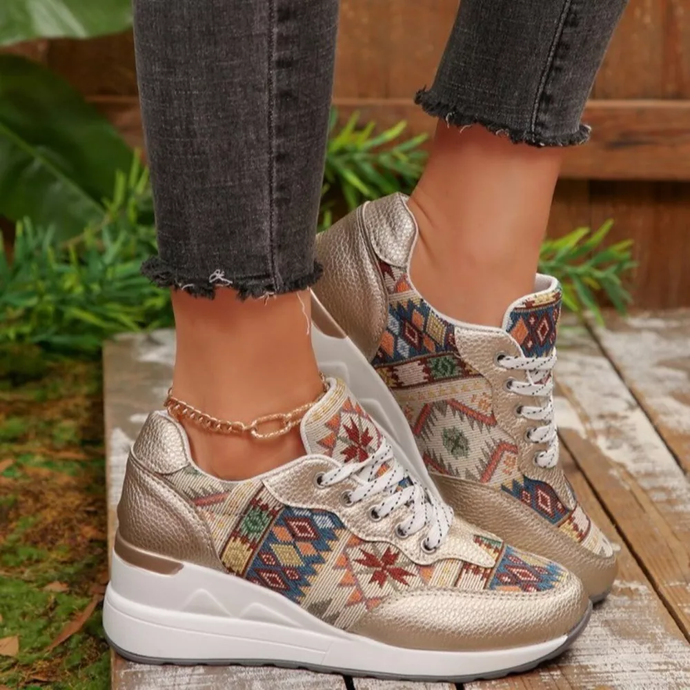 Lace Up Wedge Sneakers, image 6