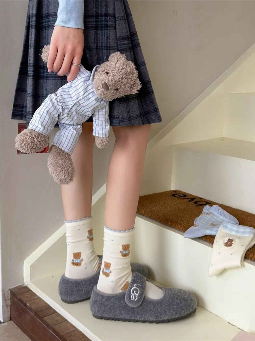 Bear Cotton Crew Socks, image 7