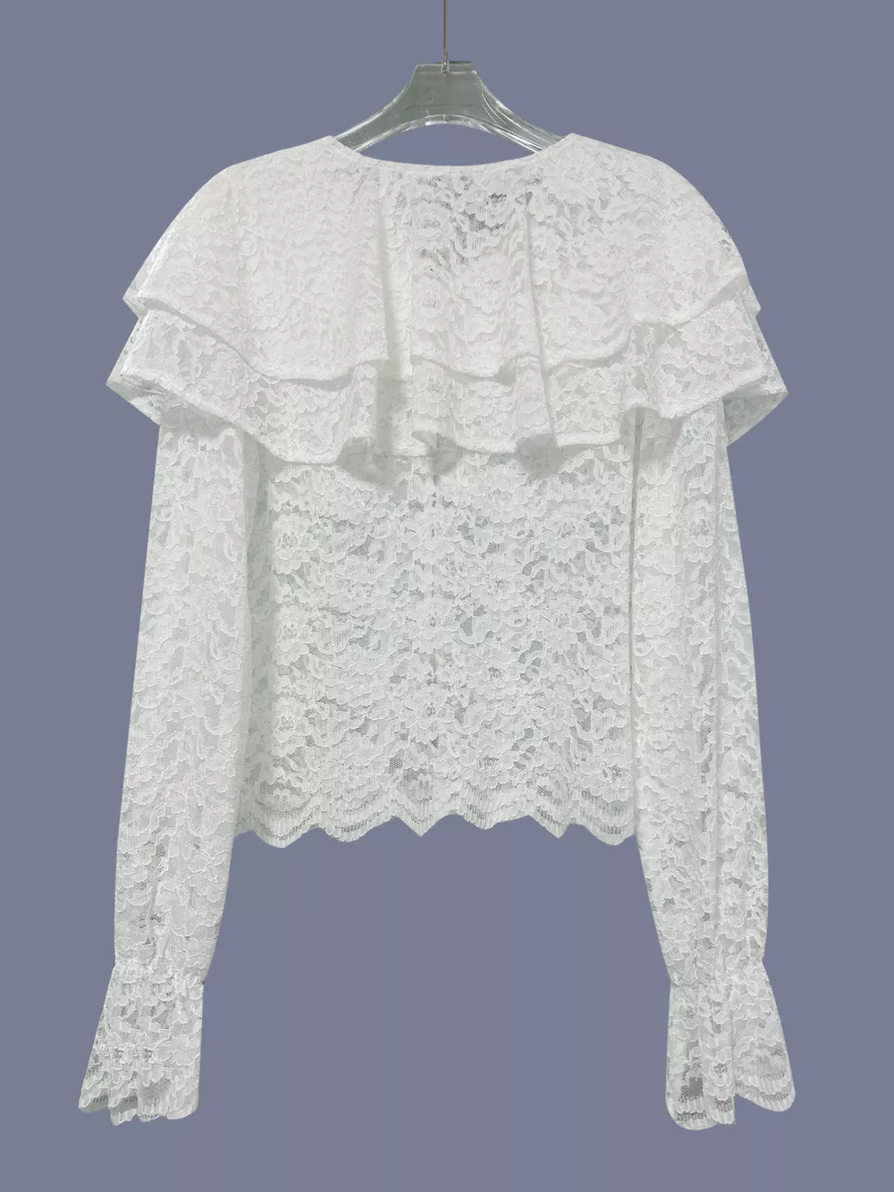 Ruffled Lace Flounce Sleeve Blouse, image 7