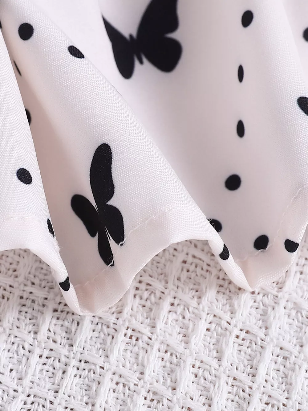 Children's Butterfly Print Lace Trim Peter Pan Collar Dress, image 6