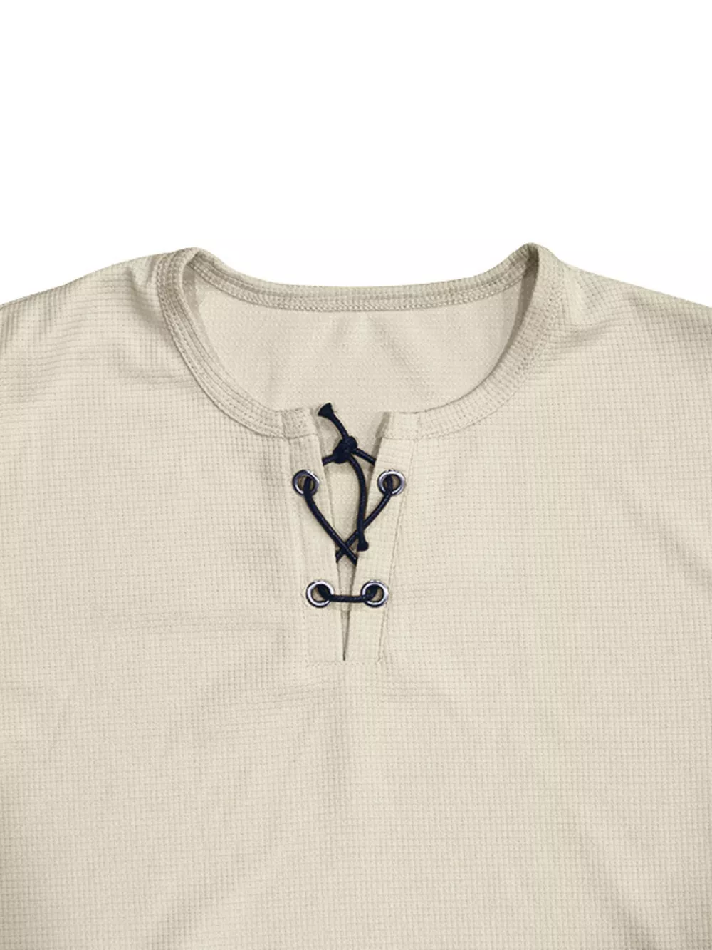 Men's Full Size Lace-Up Neck T-Shirt Plus Size, image 4
