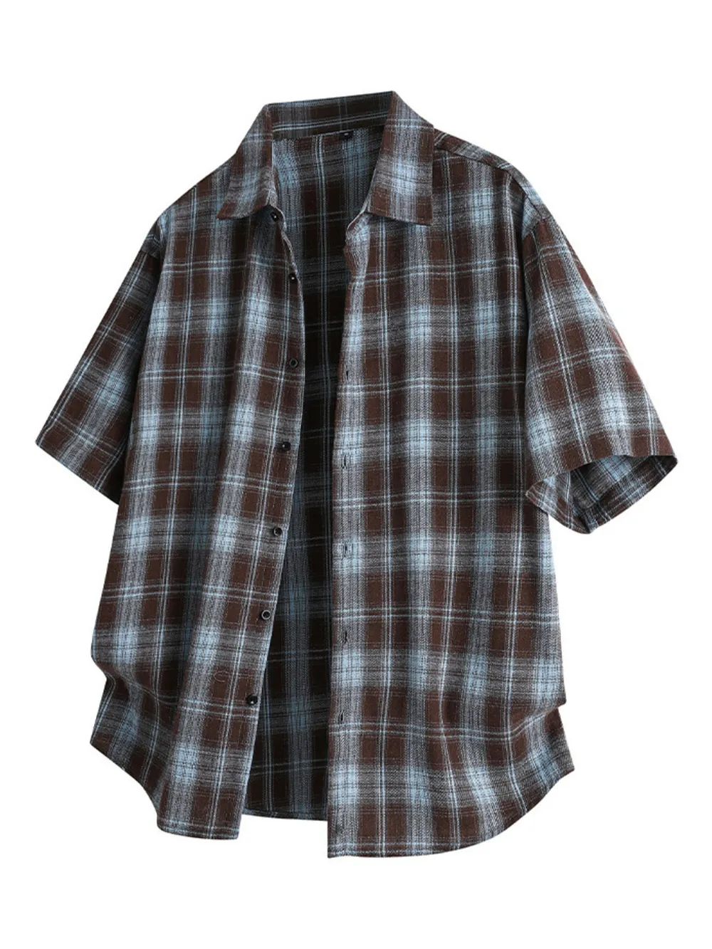 Men's Plus Size Plaid Button Up Casual Shirt