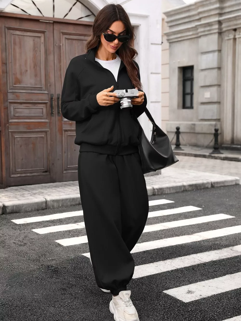 Zip-Up Long Sleeve Top and Pants Set, image 12