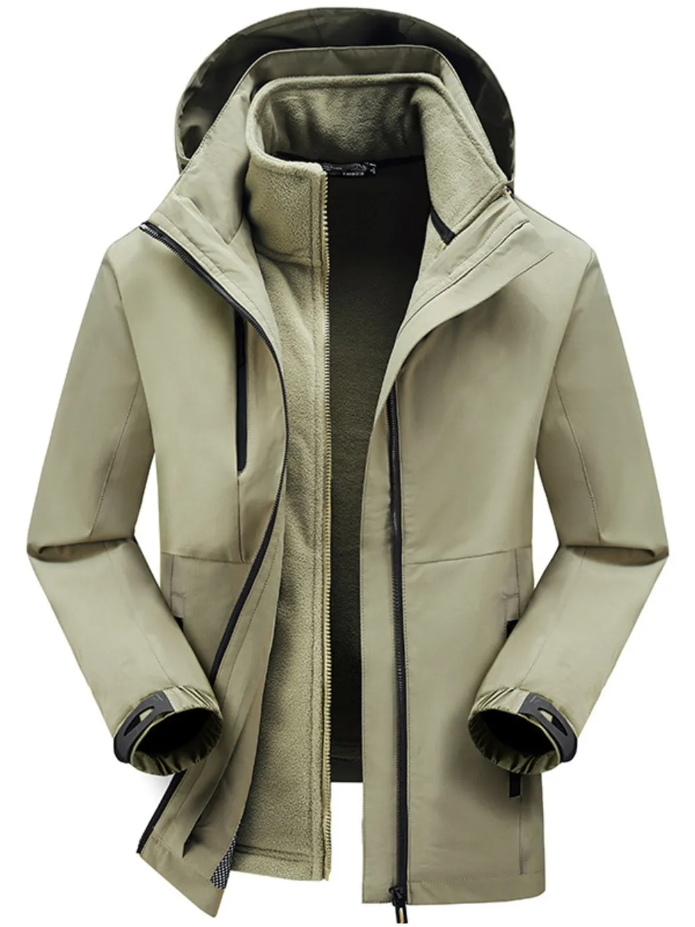 Men's Plus Size Zip Up Hooded Jacket, image 6