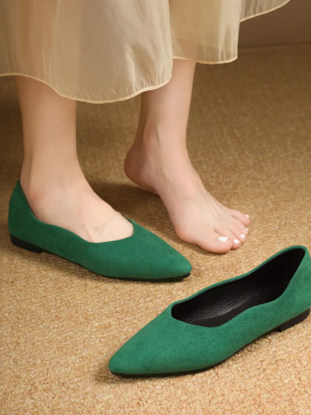 Solid Color Point Toe Slip-Ons, image 10