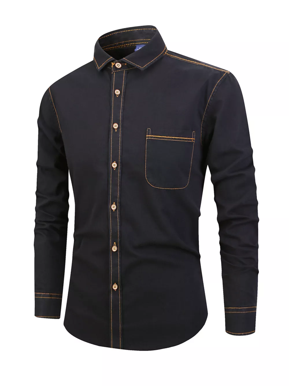 Men's Full Size Button Up Long Sleeve Denim Shirt Plus Size