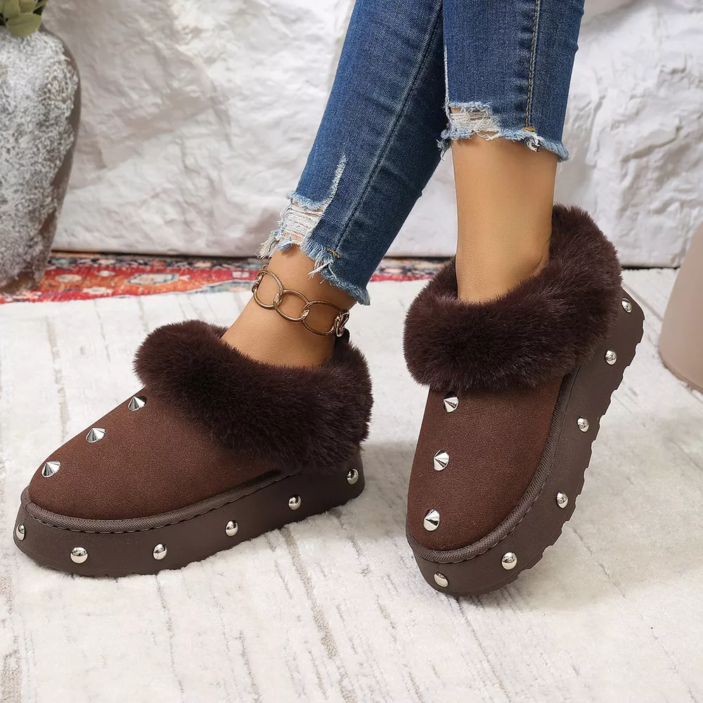Studded Platform Faux Fur Lined Winter Boots, image 8
