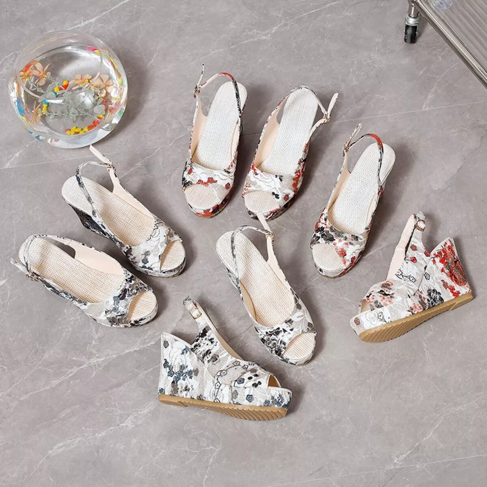 Peep Toe Wedge Sandals, image 2