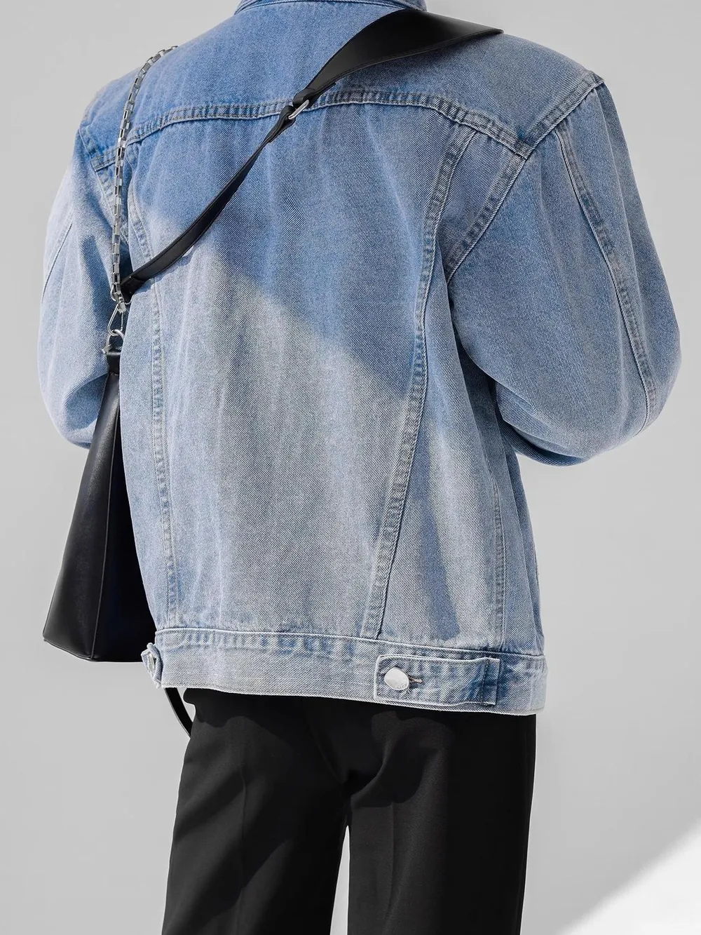 Men's Plus Size Button Up Long Sleeve Denim Jacket, image 9