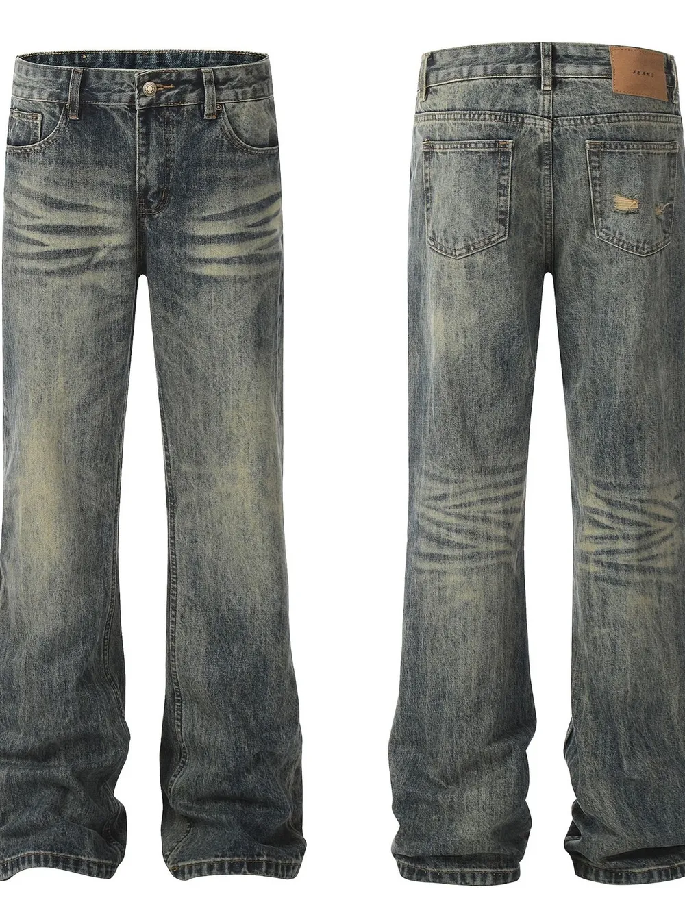 Men's Wash Straight Leg Jeans, image 3