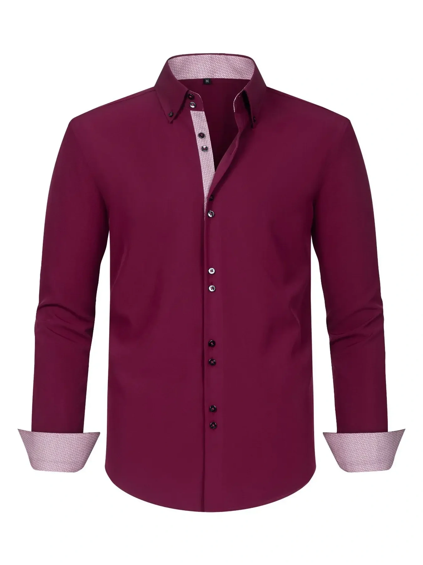 Men's Full Size Button-Down Casual Shirt with Contrast Cuffs Plus Size, image 4
