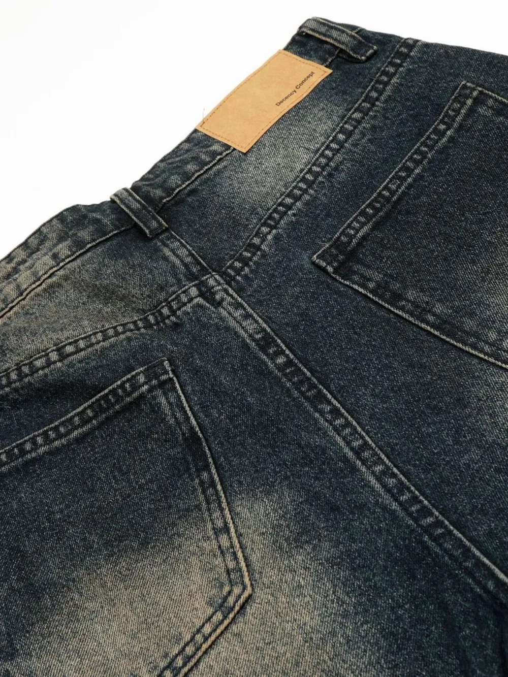 Men's Vintage Wash Wide Leg Capris Jeans, image 9